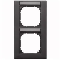 Merten Rahmen 2fach beschriftbar, senkrechte Montage, anthrazit