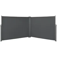 [pro.tec]® Seitenmarkise Alcazaba 160 x 300 cm grau Stahl 2 St.