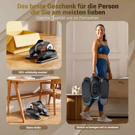 Merach & Mini Ellipsentrainer & Pedaltrainer, Untertisch Crosstrainer mit 12 Stufen, Fernbedienung, LED-Display,