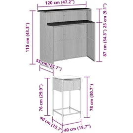 vidaXL Gartenbar-Set 5-tlg. Grau