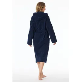 SCHIESSER Damen Bademantel, 120 Cm Bademantel, Blau (815-navy), L EU