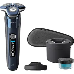 PHILIPS S7885/55 Etui, Ladestand, Elektrorasierer Series 7000 Dunkelblau (SteelPrecision Klingen, Reinigungsstation: Ja)