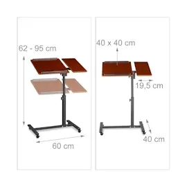 Relaxdays Laptoptisch höhenverstellbar HxBxT:95x60x40cm, Notebook Ständer, rot
