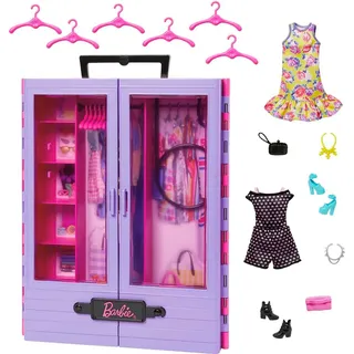 Mattel Puppenmöbel Kleiderschrank lila/rosa HJL65