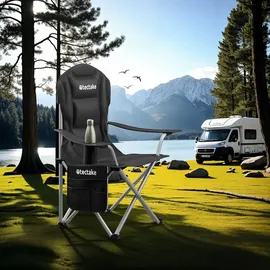 Tectake Campingstuhl Gepolstert Schwarz