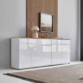 MID.YOU Sideboard Mailand Set 10 Weiß/Eiche