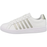 K-Swiss Damen Court TIEBREAK Sneaker, White/Champagne Gold, 40