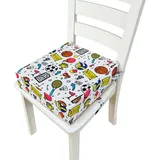 Chickwin Sitzerhöhung Stuhl Kind, Waschbar Bebe Tragbar Sitzkissen Kinder Tragbares Boostersitze Verstellbar Zerlegbar Kleinkind Sitzerhöhung Kissen für Esstisch Reise (Volleyball,32 * 36 * 9cm)