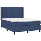 vidaXL Boxspringbett mit Matratze Blau 140x200 cm Stoff