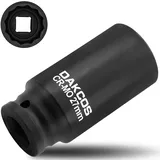 DAKCOS SW 27mm Vielzahn Nuss Schlagschrauber Nuss Antriebswellen Werkzeug Kraft Stecknuss | 12 Kant | 12,5 mm (1/2") | CR-MO