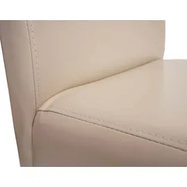 Mendler Barhocker HWC-C33, Barstuhl Tresenhocker, Holz FSC®-zertifiziert ~ creme, dunkle Beine, Kunstleder