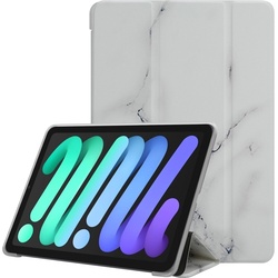 Cadorabo Tablet Book Hülle Bunter Marmor (iPad mini 6), Tablet Hülle, Weiss