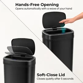 Five Stars Sensor-Mülleimer 60 l Schwarz