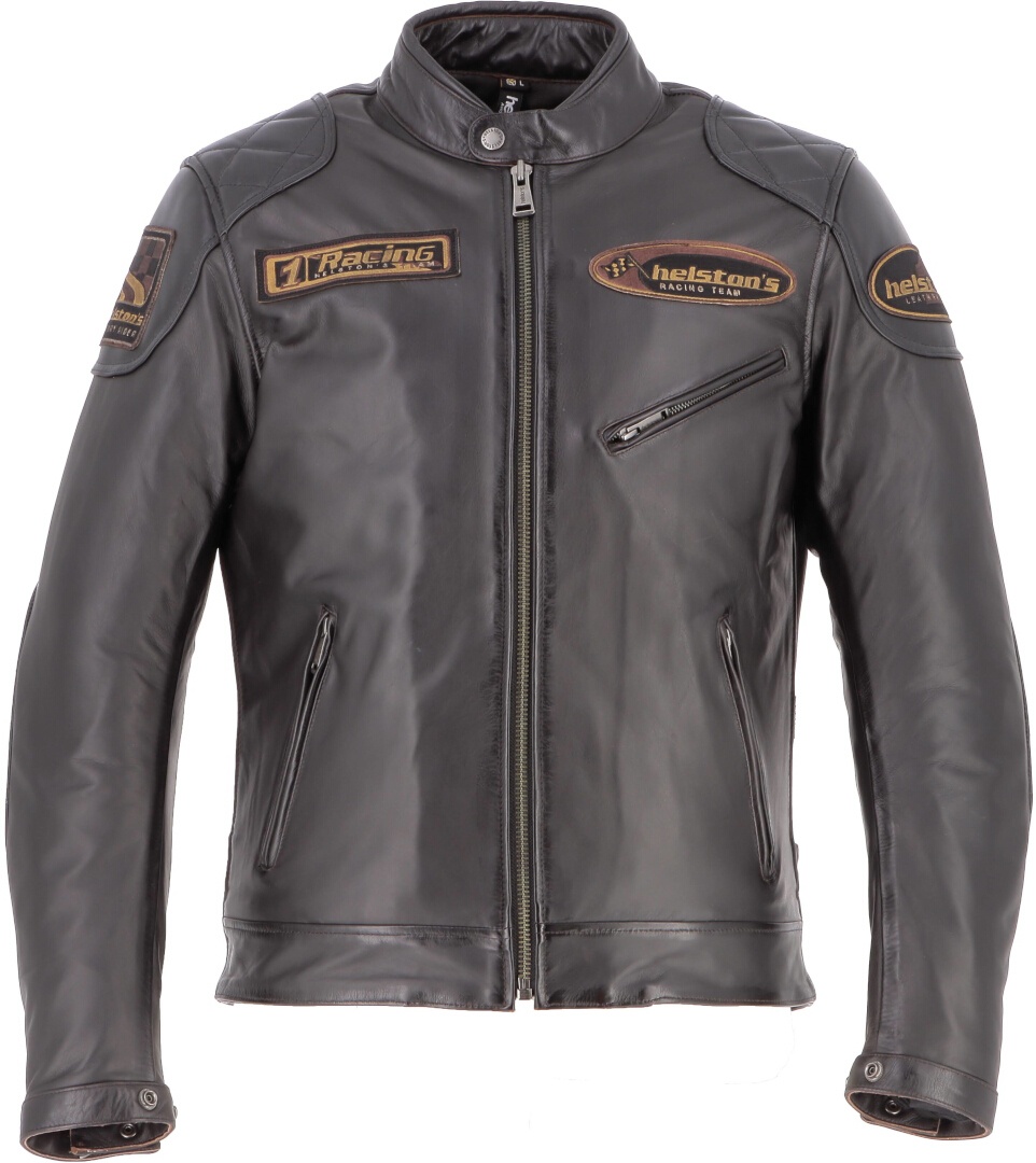 Helstons Trevor Motorfiets lederen jas, zwart-bruin, XL