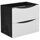 duschspa Waschtisch Unterschrank Waschtischunterschrank Waschbeckenunterschrank Badschrank, 50-120cm Hängeschrank, Matt / Hochglanz schwarz 60 cm x 52 cm x 38.8 cm