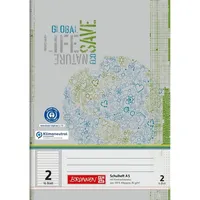 Brunnen Schulheft Recycling Lineatur 2 liniert DIN A5 16 Blatt