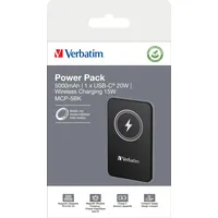 Verbatim Akku Powerbank, 5.000mAh, MCP-5BK, Magnetic Wireless, USB-C, schwarz