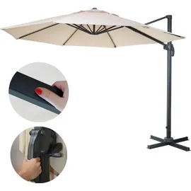 MCW MCW, Sonnenschirm, rund Ø 4m Polyester/Alu 27kg ~ creme ohne Ständer, drehbar