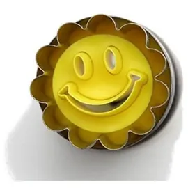 Neustanlo Neustanlo® Mini Linzer Ausstecher Ausstechform mit Auswerfer 3,6 cm Ø Lachendes Gesicht