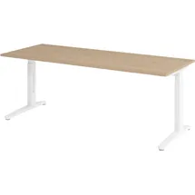 bümö Schreibtisch Serie-XB Eiche / Weiß