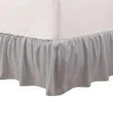 Martex Queen-Bettrock mit Rüschen, einfach anzubringen, Mikrofaser, 38,1 cm Länge, Hotelqualität, Grau
