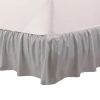 Martex Queen-Bettrock mit Rüschen, einfach anzubringen, Mikrofaser, 38,1 cm Länge, Hotelqualität, Grau