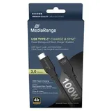 MediaRange Lade- & Datenkabel USB-C E-Mark-Chip 10Gbit/s 3m Multimedia-Technik USB-Kabel