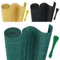 Aufun Sichtschutzmatte PVC Sichtschutzzaun 120x1000cm - mit Kabelbindern Standard Sichtschutz Bambus Windschutz für Garten Balkon und Terrasse-Interne W-Struktur Verstärkte Lamellen (Grün)