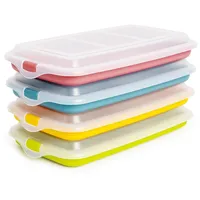 Ibili - Set mit 4 Wurst- und Aufschnittkappen, 4 Deckel à 24,8 x 14,4 x 3,3 cm, BPA-freier Kunststoff, wiederverwendbar, Gelb + Rot + Grün + Blau, Bunt