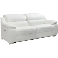Vente-unique - Relaxsofa elektrisch 3-Sitzer - Leder - Elfenbeinfarben - arena iii