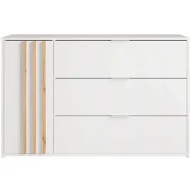 Home Affaire Kommode Calera mit Drehtür, 3 Schubladen 125 x 80 x 35 cm Weiß