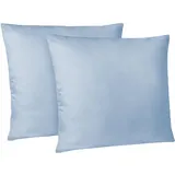 Dreamzie Kissenbezug 80x80 2er Set - Kopfkissenbezug 80x80 Blau mit Reißverschluss aus Mikrofaser Weich, 80x80 cm Pillow Cover