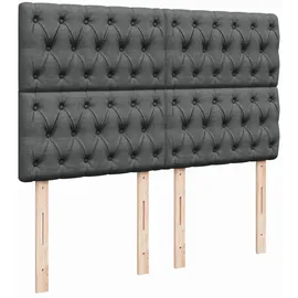 vidaXL Boxspringbett 140 x 200 cm Dunkelgrau