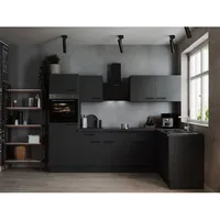 Respekta Winkelküche L-Form 280 x 172 cm Grau Matt