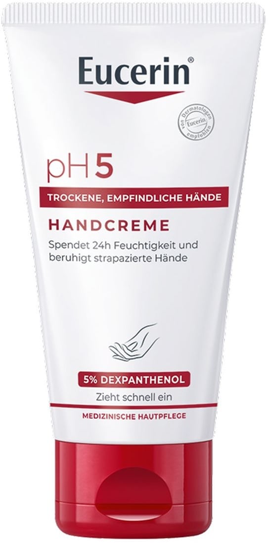 Eucerin pH5 Handcreme – pflegt empfindliche, trockene und strapazierte Haut & stärkt die natürliche Schutzfunktion