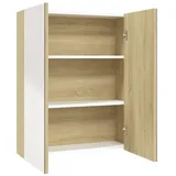 vidaXL Bad-Spiegelschrank 60x15x75 cm MDF Weiß und Eiche-Optik