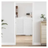 VidaXL Schwingtüren Lamellen-Design 2-Paar Weiß 90x80 cm