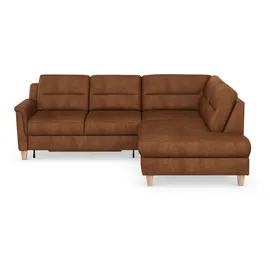 sit&more Ecksofa SIT & MORE "Farö L-Form", braun (cognac), B:251cm H:90cm T:187cm, Sofas, Ecksofa, inklusive Federkern, wahlweise mit Bettfunktion und Bettkasten