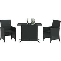 vidaXL Bistro-Set 3-tlg. Schwarz