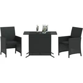 vidaXL Bistro-Set 3-tlg. Schwarz