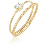 Elli Ring 925 Silber Ring Set in Gold | Gr.: 52