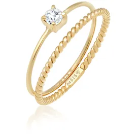 Elli Ring 925 Silber Ring Set in Gold | Gr.: 52