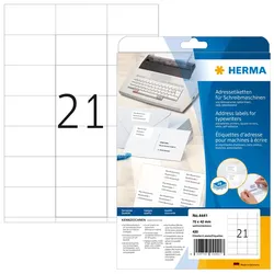 HERMA Adressetiketten für Schreibmaschinen A4 70x42 mm Papier matt Ecken spitz 4