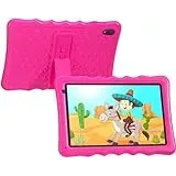 Kinder-Tablet, 10,1 Zoll Android 13 Tablet für Kinder, 4 GB RAM 32 GB ROM 5000 mAh Akku, Kleinkind-Tablets mit Bluetooth, WLAN, Kindersicherung, Dual-Kamera, stoßfeste Hülle (Rosa)