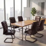 MCW Konferenzstuhl MCW-H31 Kunstleder braun 6er Set