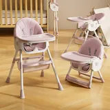 Hochstuhl Baby 4in1 Kinderhochstuhl Ab 6 Monaten Essstuhl Mit Sicherheitsgurt Klappbar Pflegeleicht Höhenverstellbares Gestell Mitwachsend Abnehmbarer Essbrett Korb