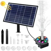 Speed Solar Gartenbrunnen,7W Wasserspiel Solar Springbrunnen mit RGB LED,Solarbrunnen Fontäne Pumpe mit 10 Fontänenstile für Garten,DIY-Wassersp...