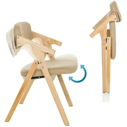 Besucherstuhl / Klappstuhl SCANDIO Holzrahmen / Stoff beige hjh OFFICE
