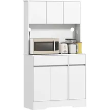 Homcom Küchenschrank Buffetschrank mit Arbeitsplatte 100 x 38 x 180 cm Weiß