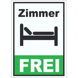 HB-Druck Zimmer FREI Aufkleber Hochkant A8 (52x74mm)